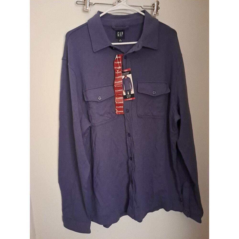 Gap Long Sleeve Knit Button Down Shirt Size X- Large Blue - Picture 1 of 9
